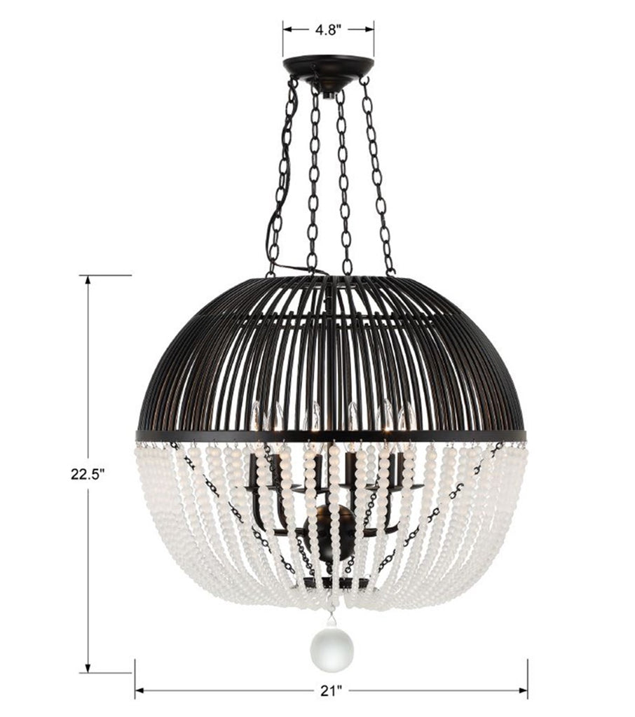 Crystorama Crystorama Duval 6 Light Matte Black Chandelier