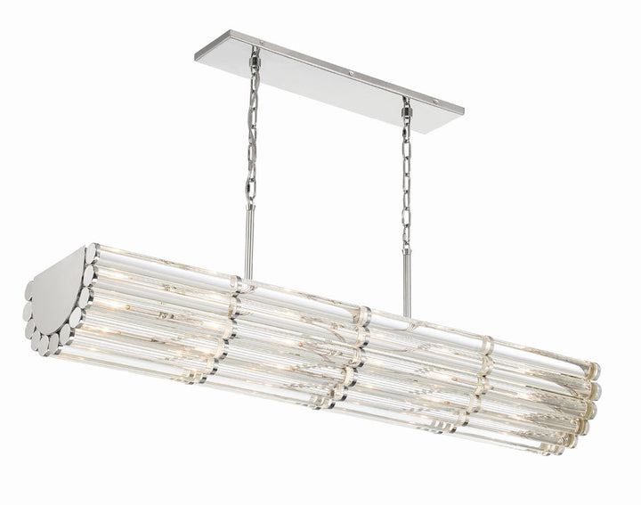 Crystorama Crystorama Libby Langdon Elliot 6 Light Polished Nickel Linear Chandelier