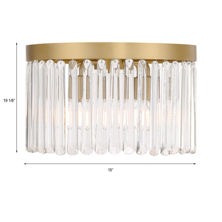 Emory 4 Light Modern Gold Flush Mount Crystorama