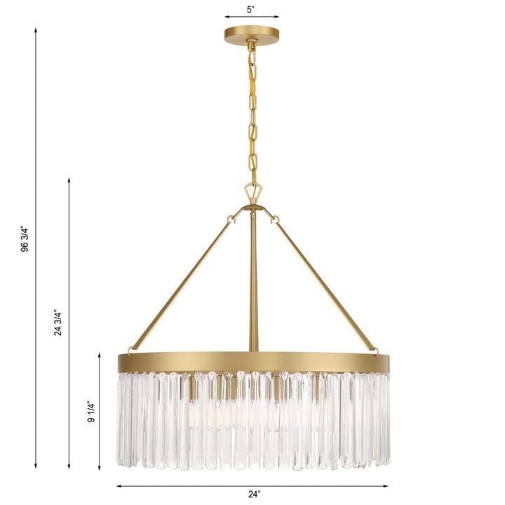 Crystorama Crystorama Emory 8 Light Modern Gold Chandelier