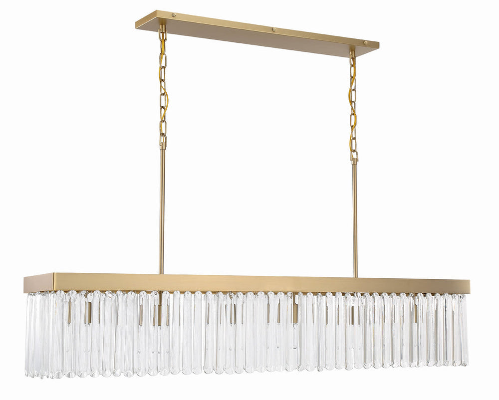 Crystorama Crystorama Emory 6 Light Modern Gold Linear Chandelier