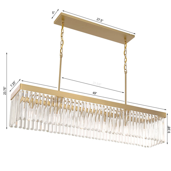 Crystorama Crystorama Emory 6 Light Modern Gold Linear Chandelier