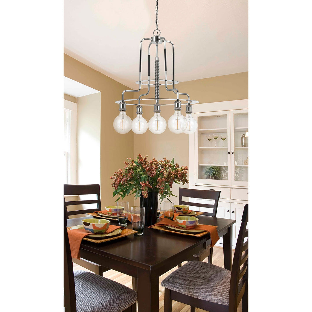 60W X 5 TRANSFORMERMETAL  CHANDELIER (EDISON BULBS INCLUDED) Cal Lighting