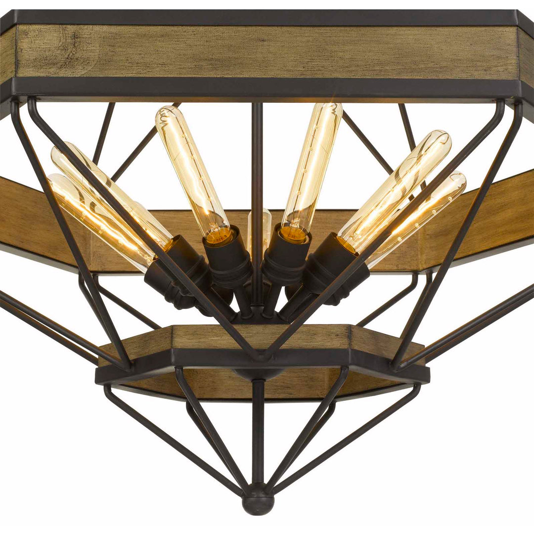 ALICANTE 60W X 9 PINE WOOD/METAL CHANDELIER  (EDISON BULBS NOT INCLUDED) Cal Lighting