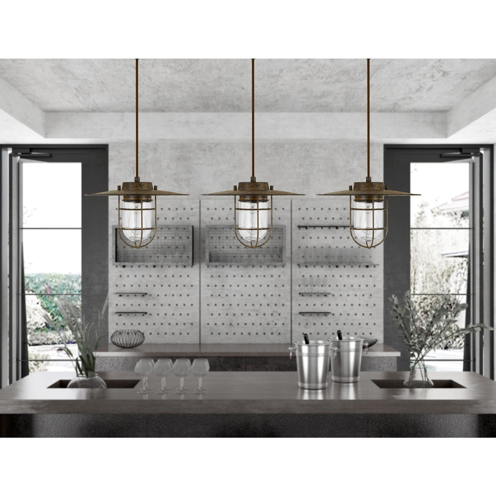 OWENTON OLD INDUSTRIAL METAL PENDANT WITH GLASS SHIELD (EDISON BULB NOT INCLUDED) Pendant Cal Lighting