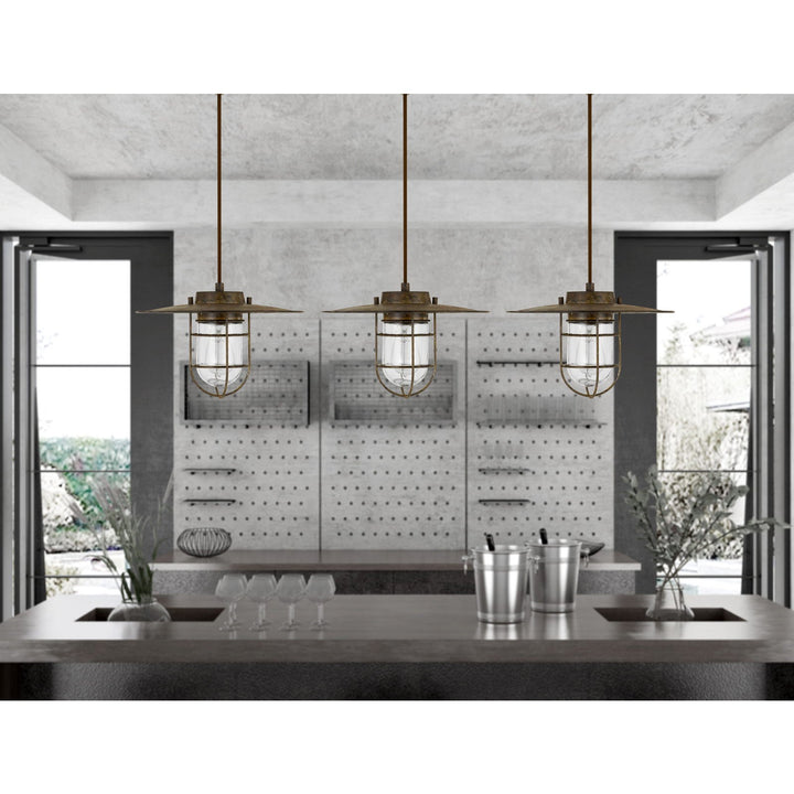 OWENTON OLD INDUSTRIAL METAL PENDANT WITH GLASS SHIELD (EDISON BULB NOT INCLUDED) Pendant Cal Lighting