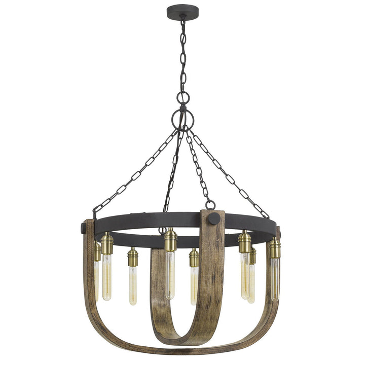 60W X 8 APULIA METAL/WOOD CHANDELIER (EDISON BULBS ARE NOT INCLUDED) Cal Lighting