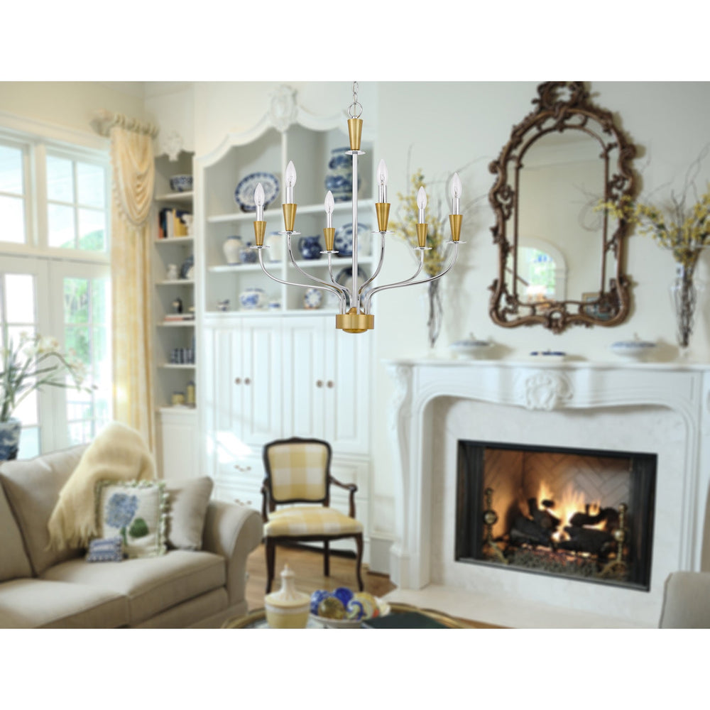 60W X 4 WESTON METAL CHANDELIER Cal Lighting