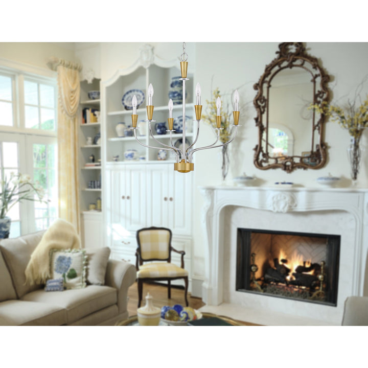 60W X 4 WESTON METAL CHANDELIER Cal Lighting