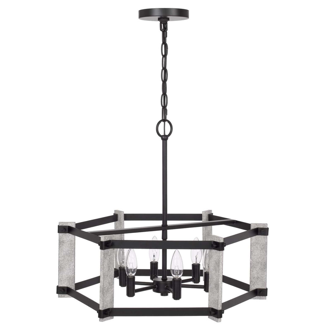 60W X 6 RUTLAND HAMMERED METAL CHANDELIER Cal Lighting