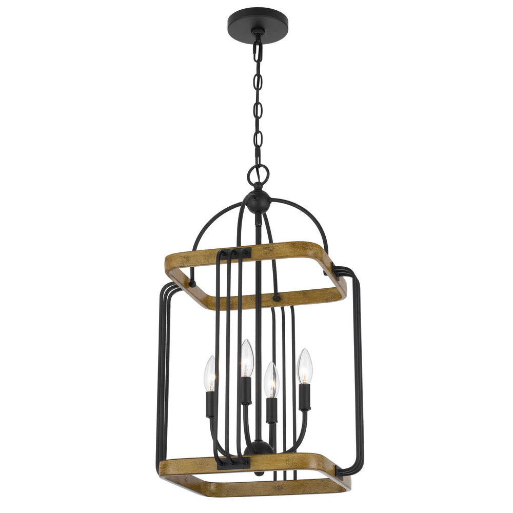 RIPON METAL CHANDELIER WITH WOOD FINISH Cal Lighting