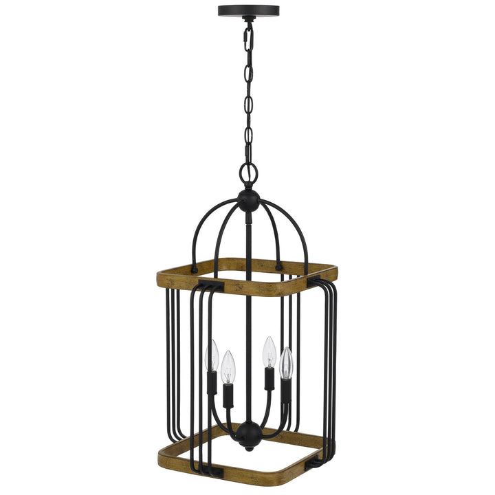 RIPON METAL CHANDELIER WITH WOOD FINISH Cal Lighting