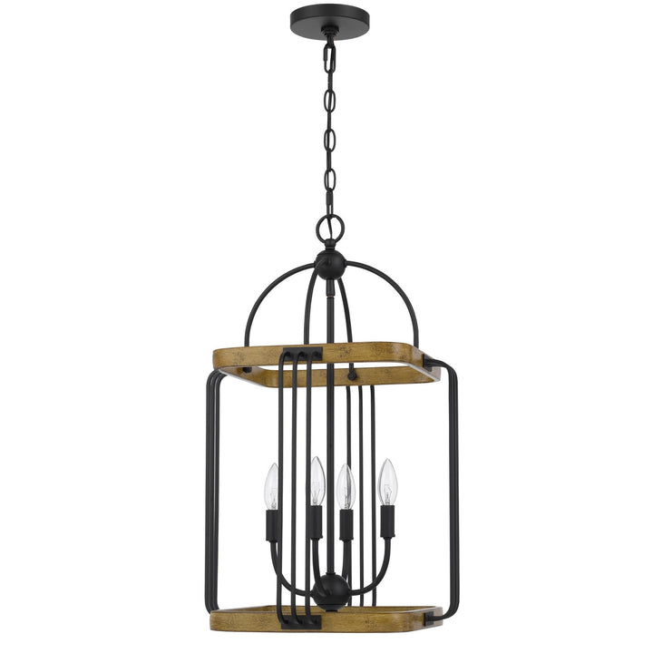 RIPON METAL CHANDELIER WITH WOOD FINISH Cal Lighting