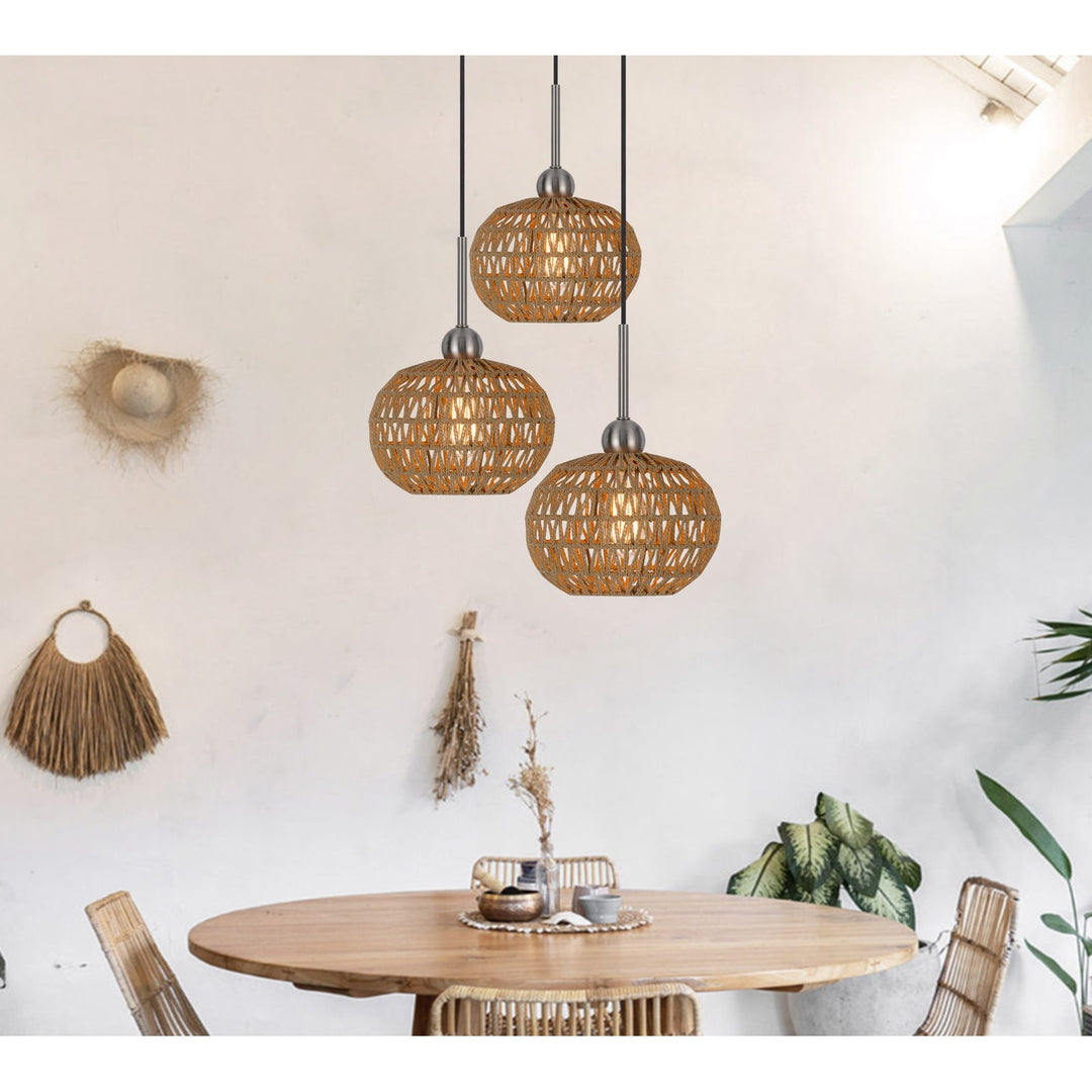 60W MEDAN ROPED PENDANT FIXTURE Pendant Cal Lighting