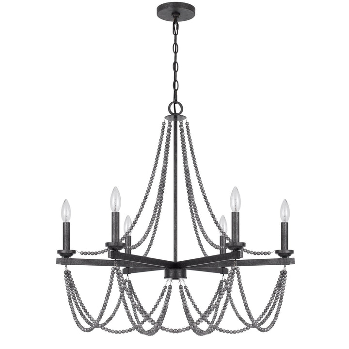 60W X 6 VENTURA METAL BEADED CHANDELIER Cal Lighting