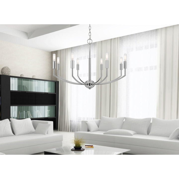 MAXTON 60W X 8 METAL CHANDELIER Cal Lighting