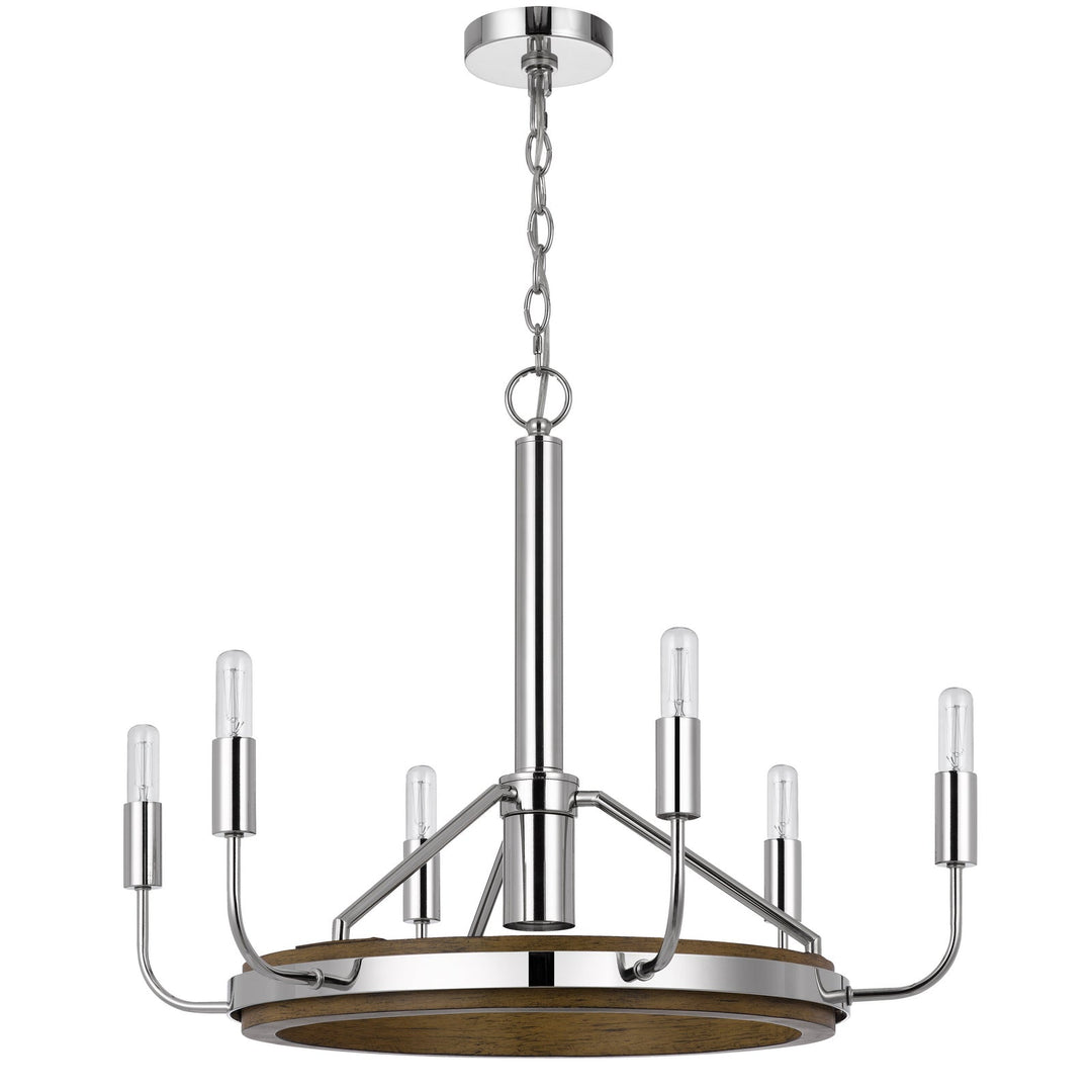 SALUDA 60W X 6 METAL CHANDELIER AND A GU10 6W LED DOWNLIGHT (LED BULB INCLUDED) Cal Lighting