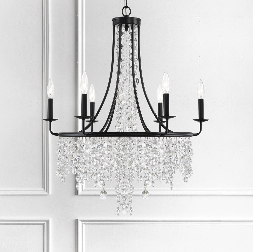 Crystorama Crystorama Gabrielle 6 Light Matte Black Chandelier
