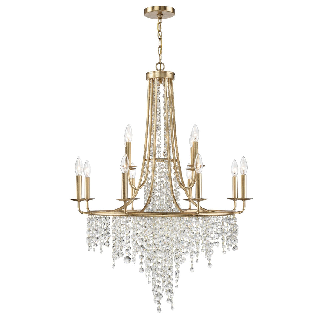 Crystorama Crystorama Gabrielle 12 Light Antique Gold Chandelier