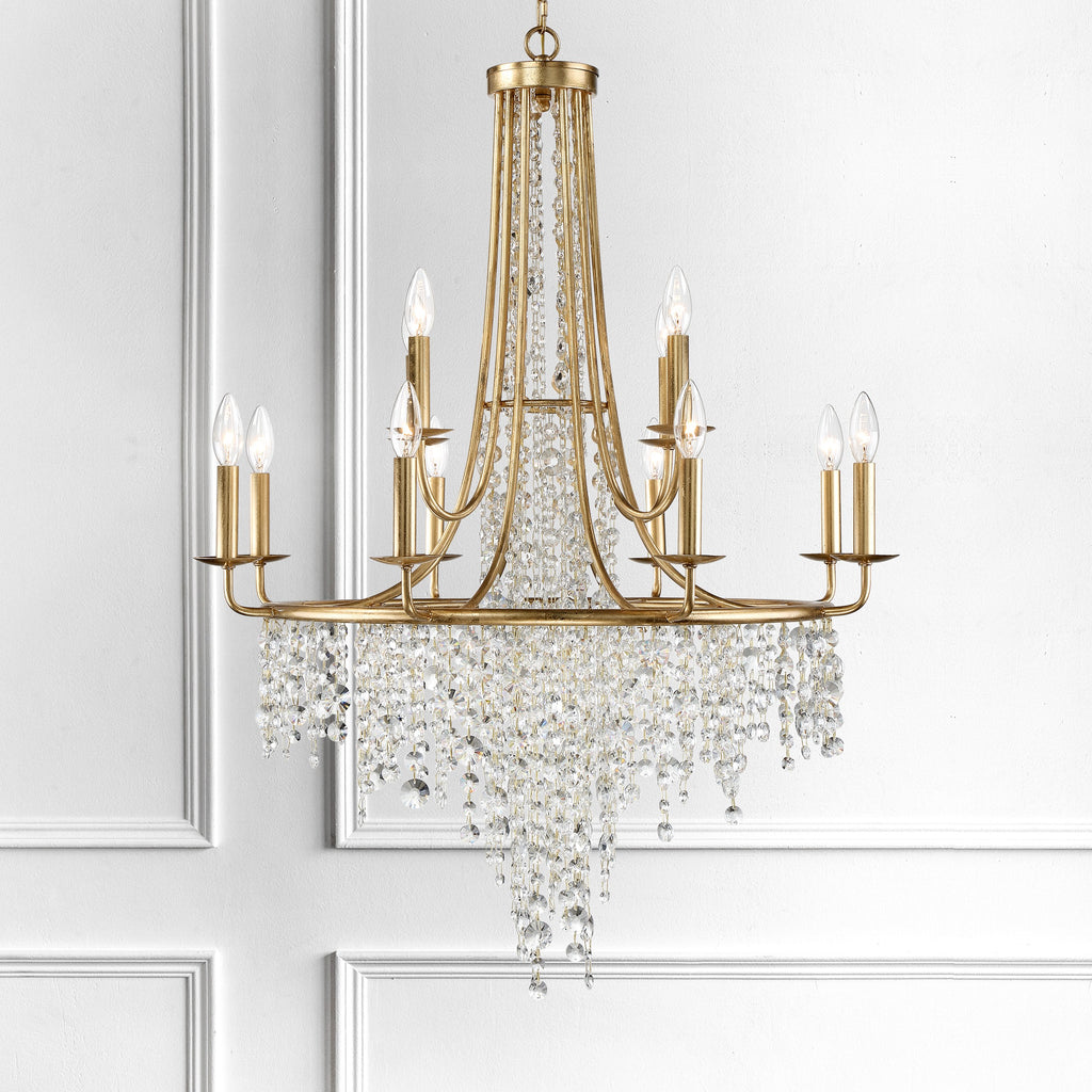Crystorama Crystorama Gabrielle 12 Light Antique Gold Chandelier