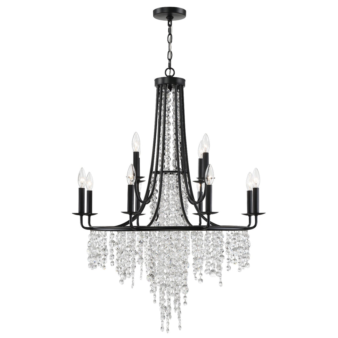 Crystorama Crystorama Gabrielle 12 Light Matte Black Chandelier