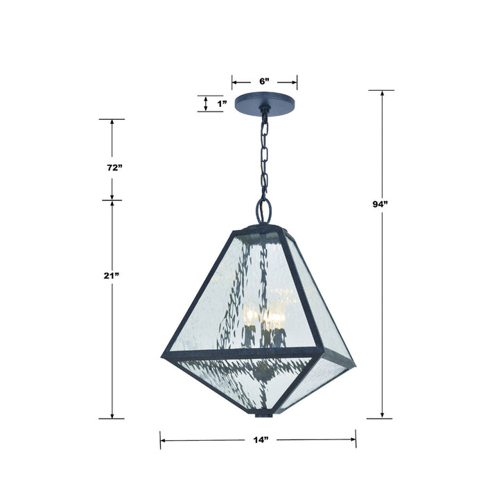 Crystorama Crystorama Brian Patrick Flynn Glacier 3 Light Black Charcoal Outdoor Pendant