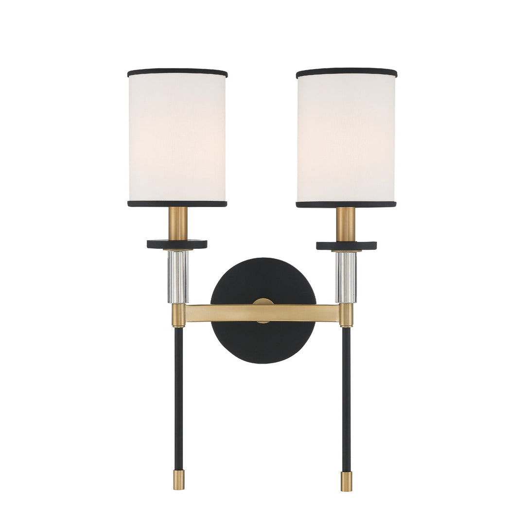 Crystorama Crystorama Hatfield 2 Light Black Forged + Vibrant Gold Sconce