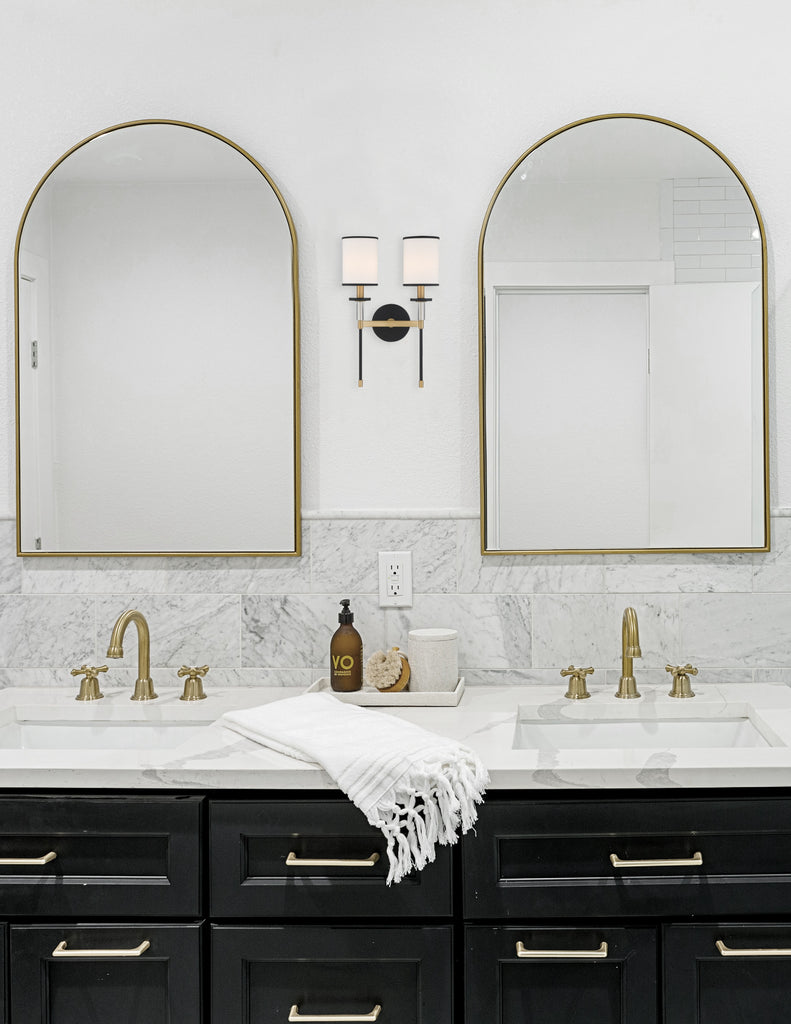 Crystorama Crystorama Hatfield 2 Light Black Forged + Vibrant Gold Sconce