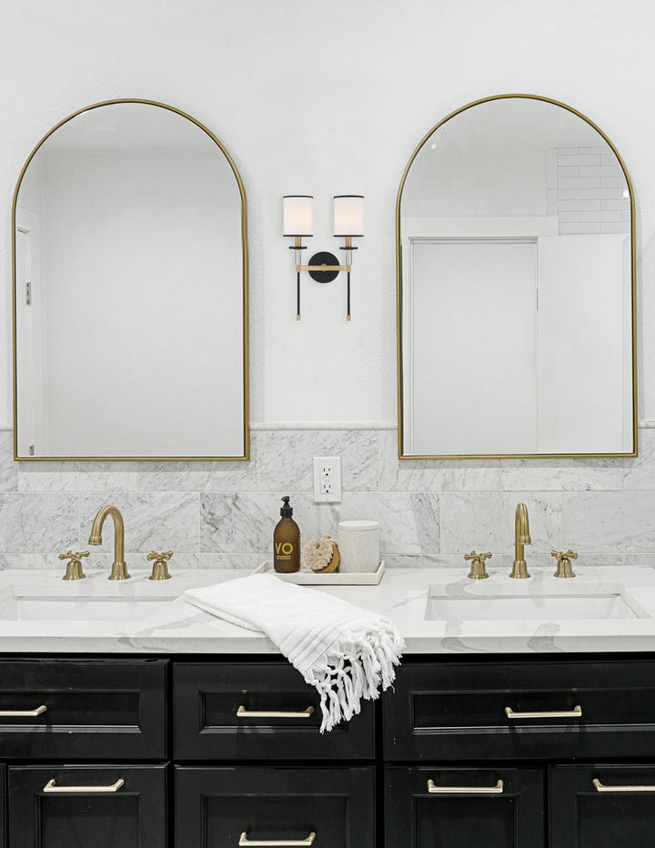 Crystorama Crystorama Hatfield 2 Light Black Forged + Vibrant Gold Sconce