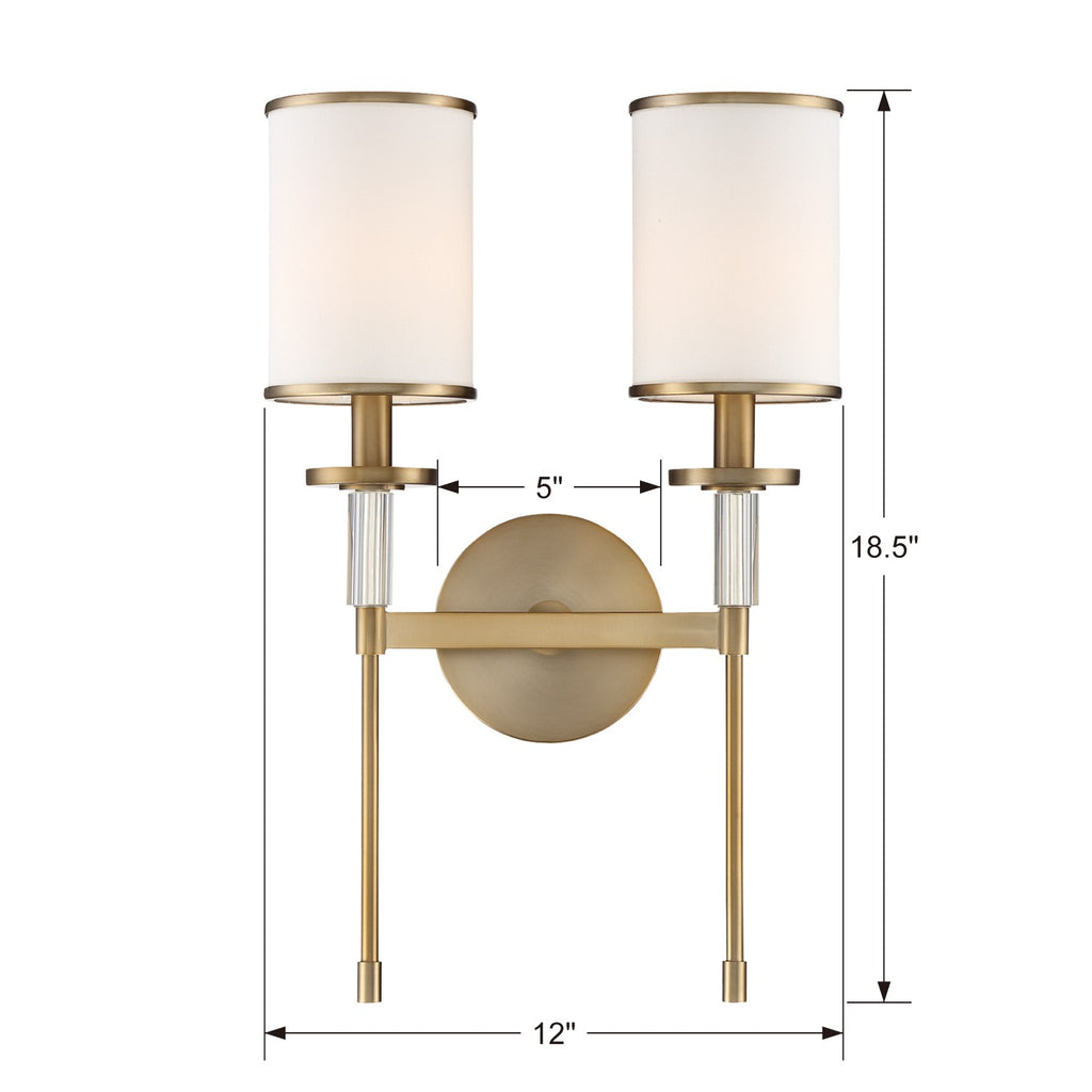 Crystorama Crystorama Hatfield 2 Light Vibrant Gold Sconce