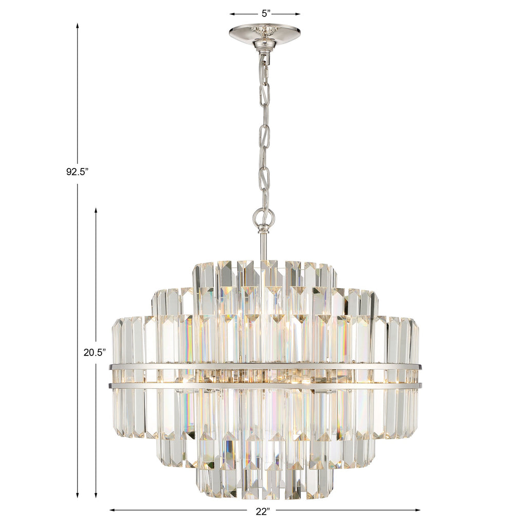 Crystorama Crystorama Hayes 12 Light Polished Nickel Chandelier