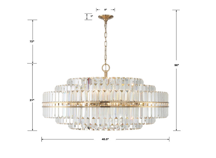 Crystorama Crystorama Hayes 32 Light Aged Brass Chandelier