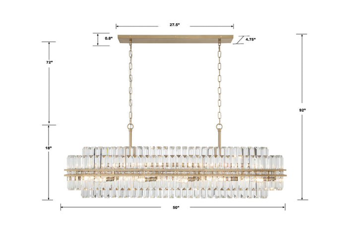 Crystorama Crystorama Hayes 16 Light Aged Brass Chandelier