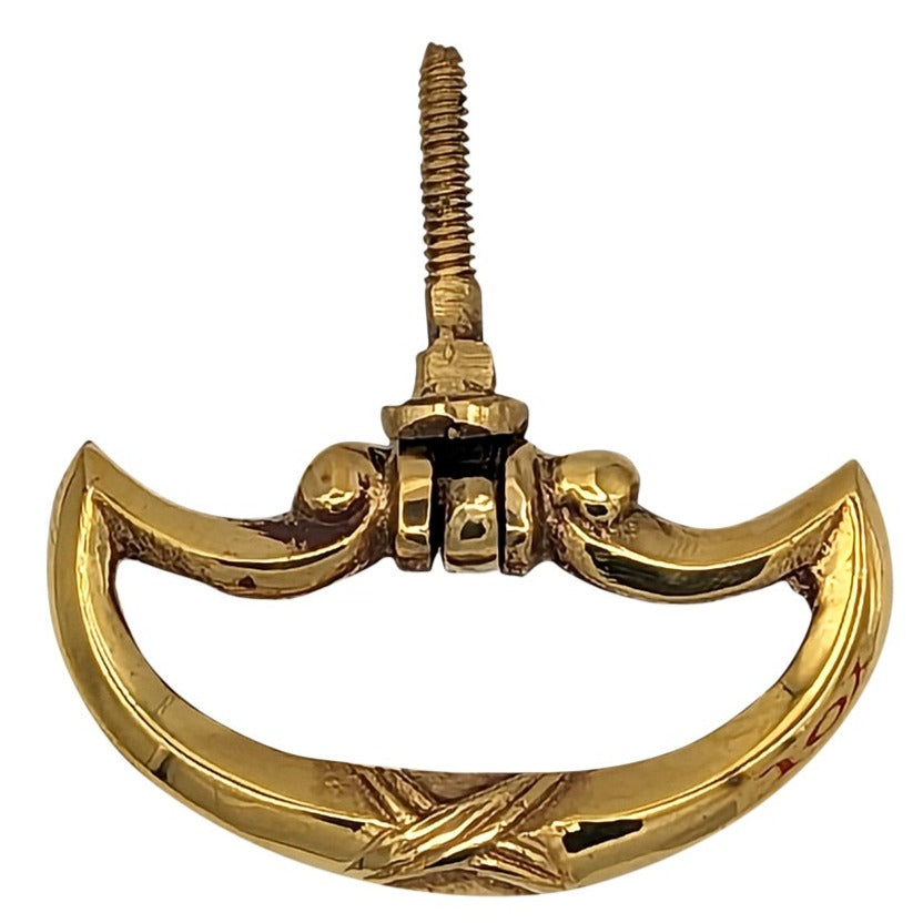 2 1/2 Inch by 1 1/4 Inch Crescent Cross Drop Pull COPPER MOUNTAIN HARDWARE