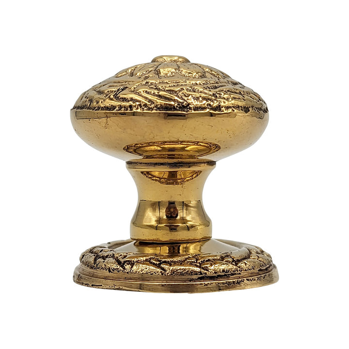 COPPER MOUNTAIN HARDWARE Ornate Floral Round Solid Brass Cabinet & Furniture Knob