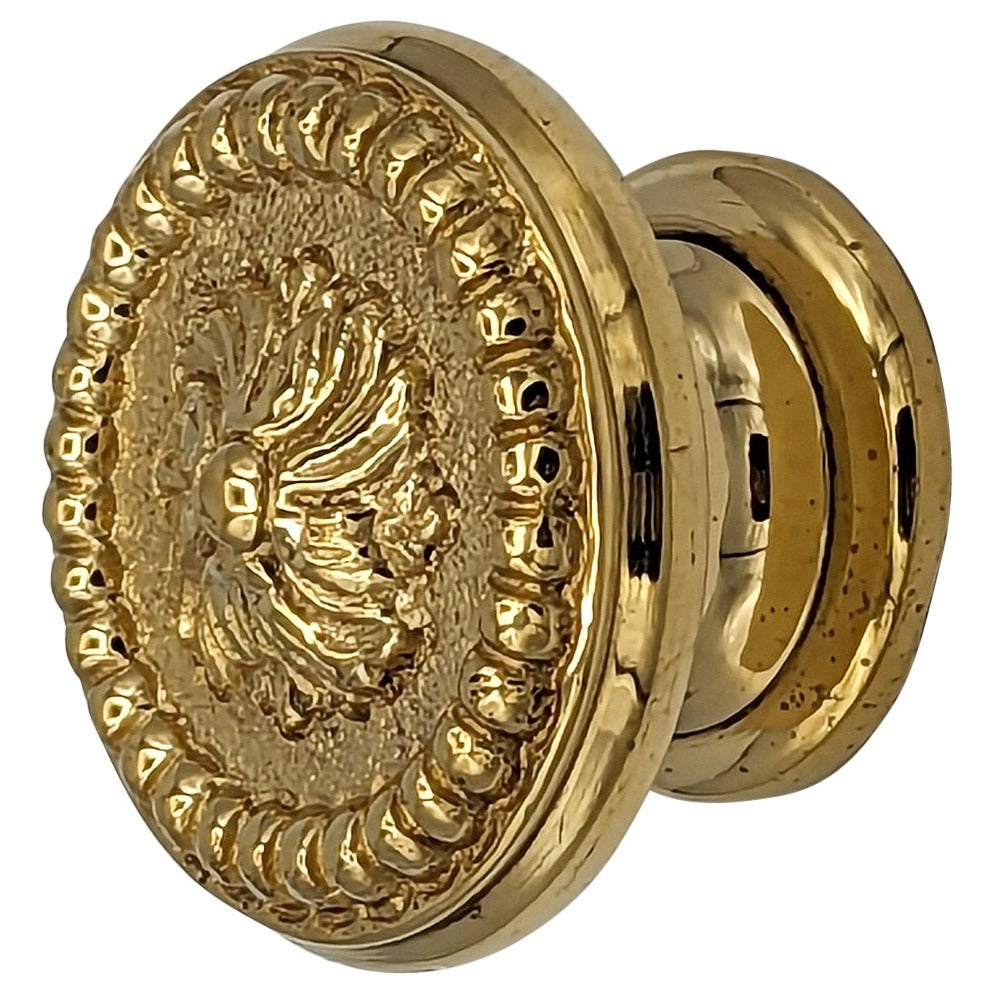 1 3/5 Inch Beaded Floral Cabinet Knob (Several Finishes Available) COPPER MOUNTAIN HARDWARE