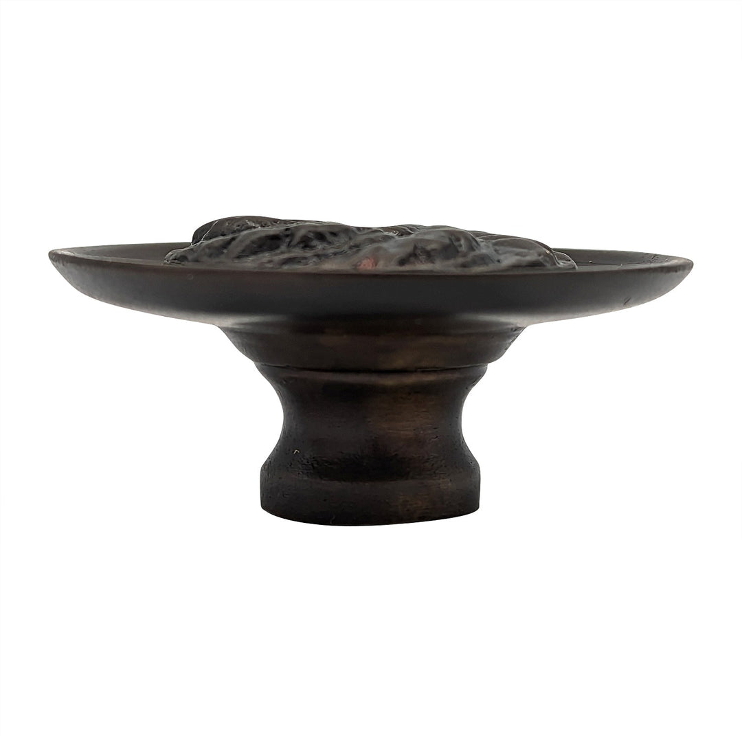 1 4/5 Inch Solid Brass Round Floral Print Leaf Cabinet & Furniture Knob COPPER MOUNTAIN HARDWARE