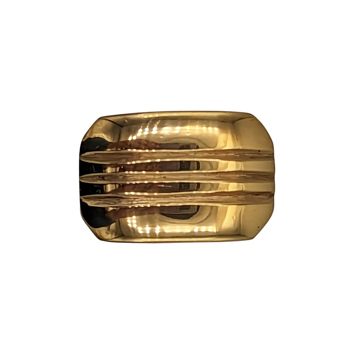 Brass Art Deco Style Rectangular Art Deco Style Lined Knob for Cabinets & Furniture COPPER MOUNTAIN HARDWARE