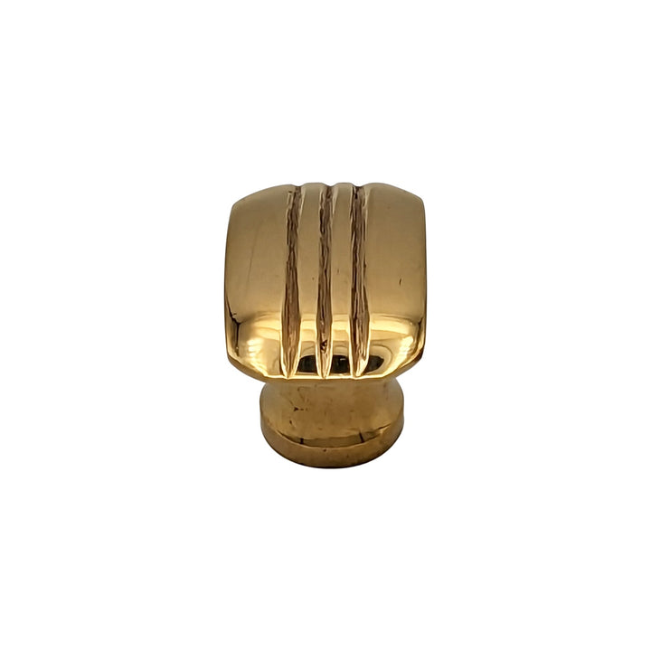 Brass Art Deco Style Rectangular Art Deco Style Lined Knob for Cabinets & Furniture COPPER MOUNTAIN HARDWARE