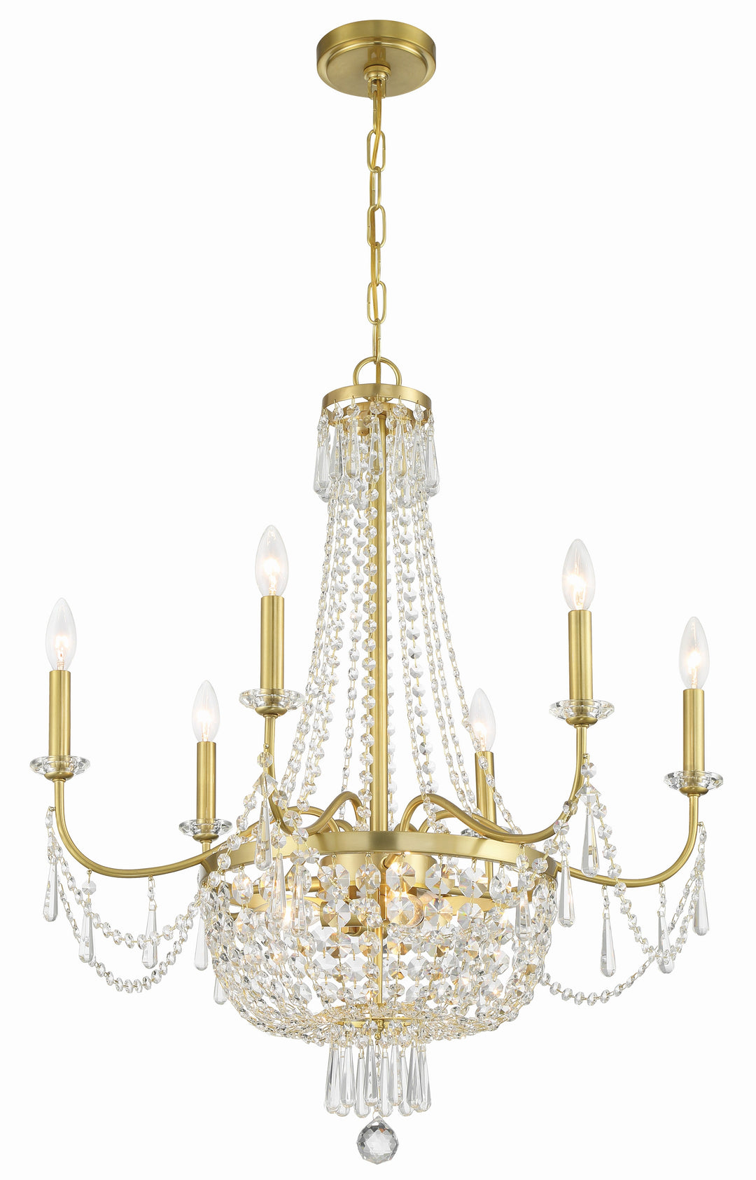 Crystorama Crystorama Haywood 9 Light Aged Brass Chandelier