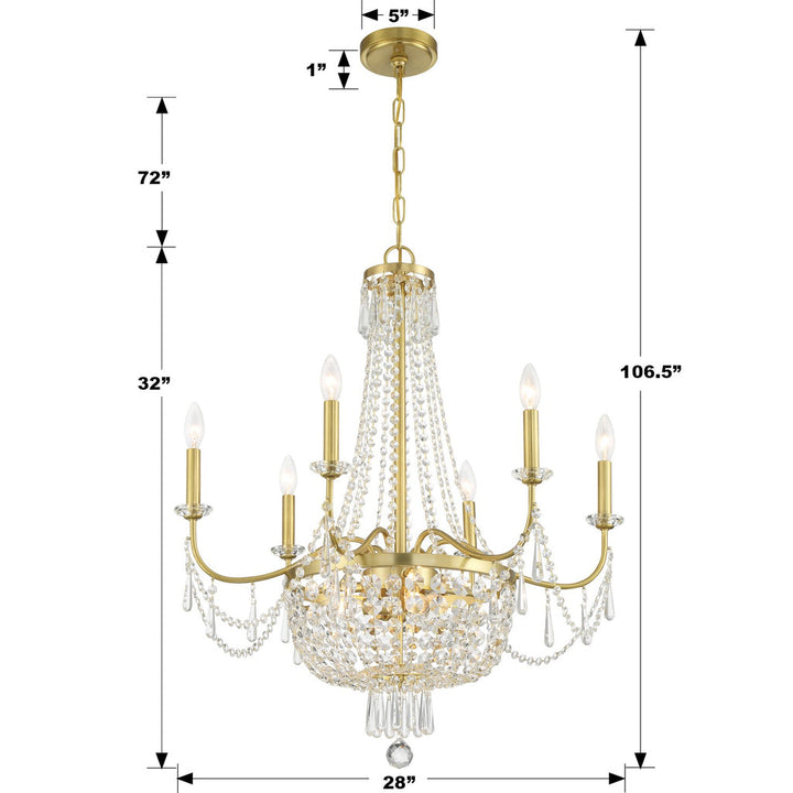 Crystorama Crystorama Haywood 9 Light Aged Brass Chandelier
