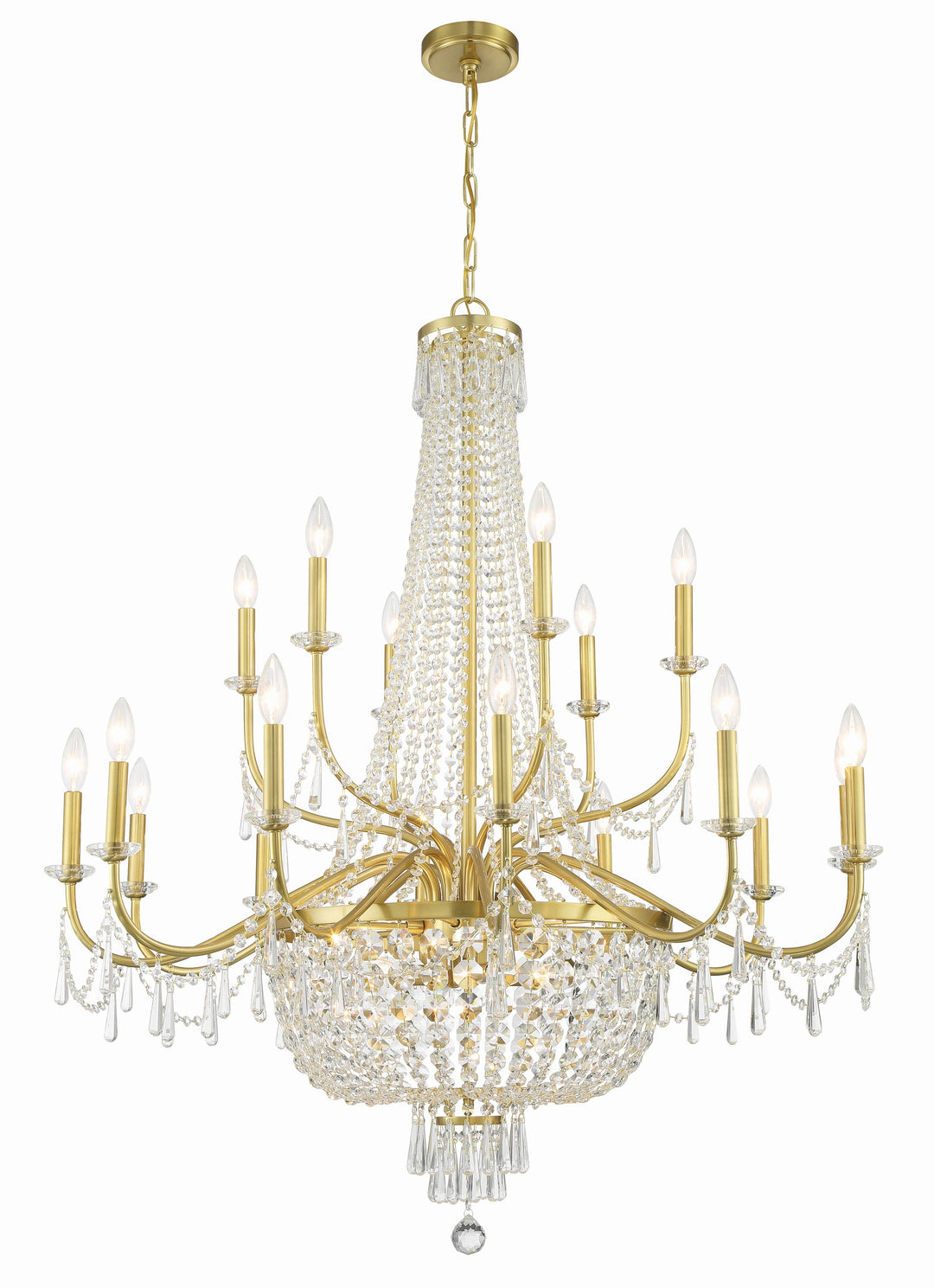 Crystorama Crystorama Haywood 22 Light Aged Brass Chandelier