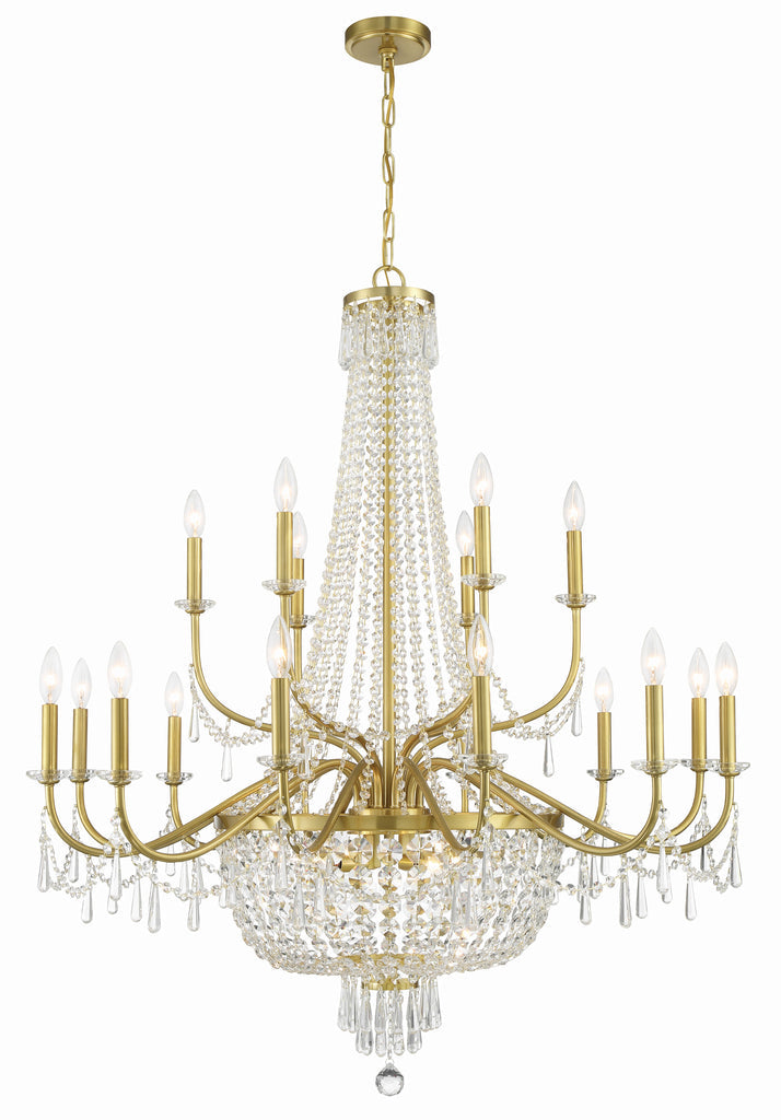 Crystorama Crystorama Haywood 22 Light Aged Brass Chandelier