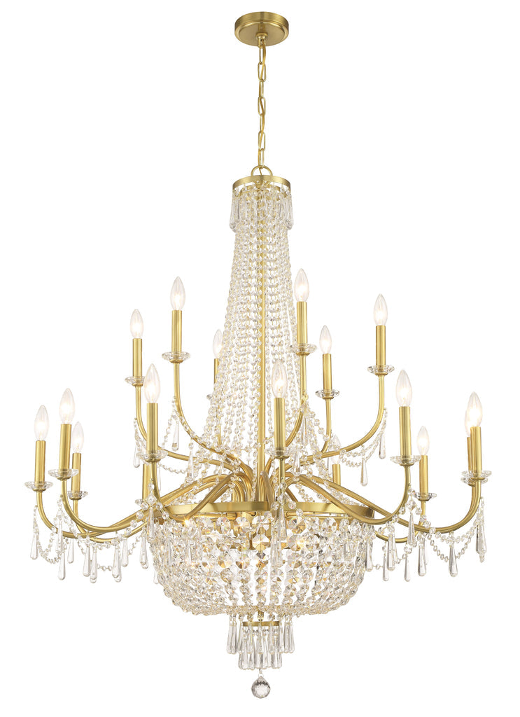 Crystorama Crystorama Haywood 22 Light Aged Brass Chandelier