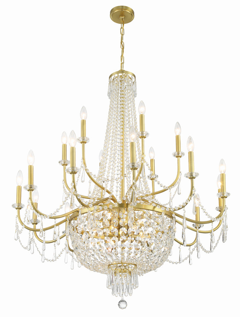 Crystorama Crystorama Haywood 22 Light Aged Brass Chandelier