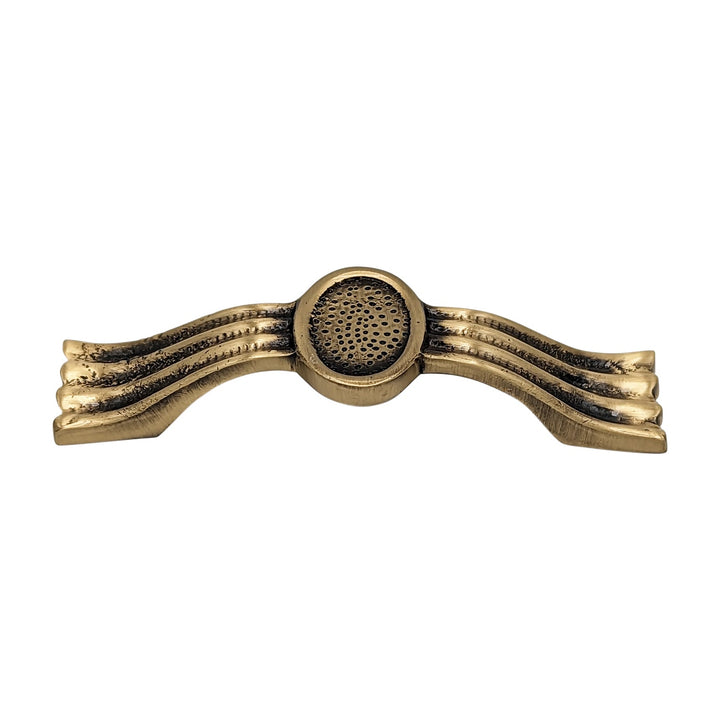 4 3/8 Inch Overall (3 1/4 Inch c-c) Solid Brass Hammered Drawer Pull COPPER MOUNTAIN HARDWARE
