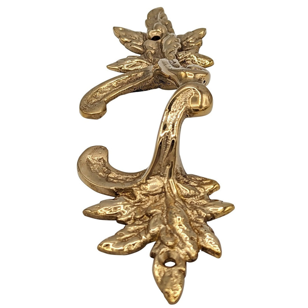 6 Inch (4 3/8 Inch C-C) Solid Brass Ornate French Leaves Pull COPPER MOUNTAIN HARDWARE