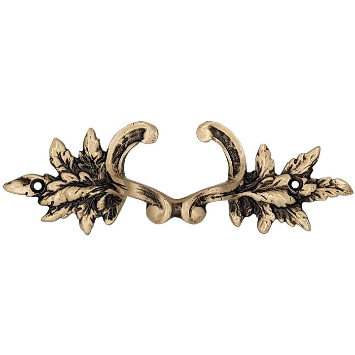 6 Inch (4 3/8 Inch C-C) Solid Brass Ornate French Leaves Pull COPPER MOUNTAIN HARDWARE