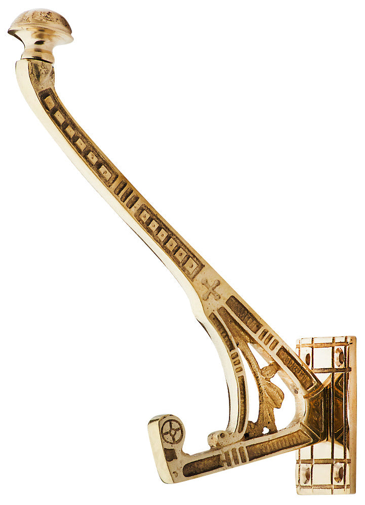 6 Inch Ornate Brass Hat and Coat Hook COPPER MOUNTAIN HARDWARE