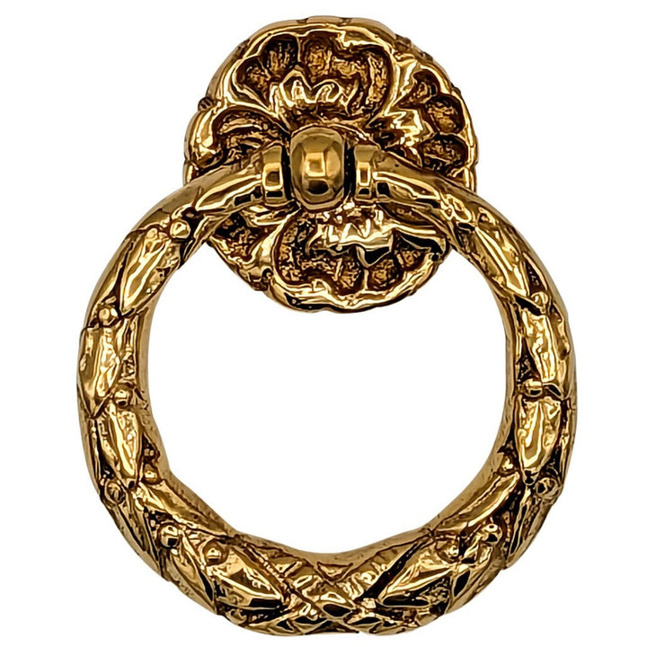 2 1/4 Inch Solid Brass French Floral Drawer Ring Pull COPPER MOUNTAIN HARDWARE